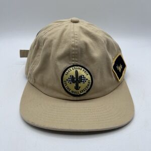 VANS Off The Wall Dusk‎ Downer Jockey Hat Strapback Cap Tan Taupe Mens Y2K Style